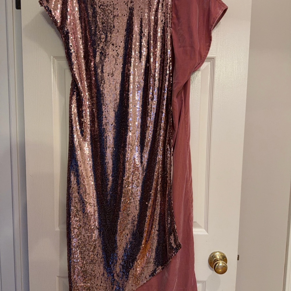 ASOS Pink Sequin Midi Dress